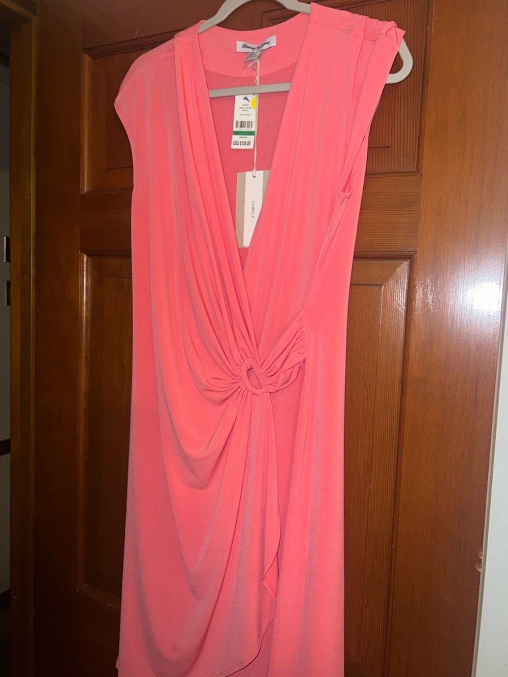 Tommy Bahama Coral Pink Wrap-Style Dress